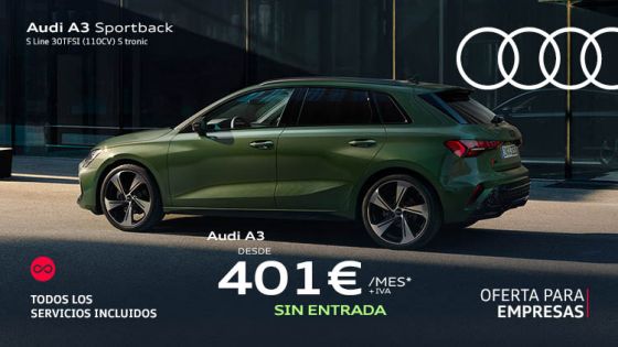 Audi A3 Sportback Renting desde 401€/mes+ IVA SIN ENTRADA