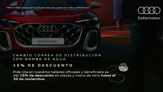 Correa de distribución + Bomba de agua: 15% dto. en piezas y mano de obra