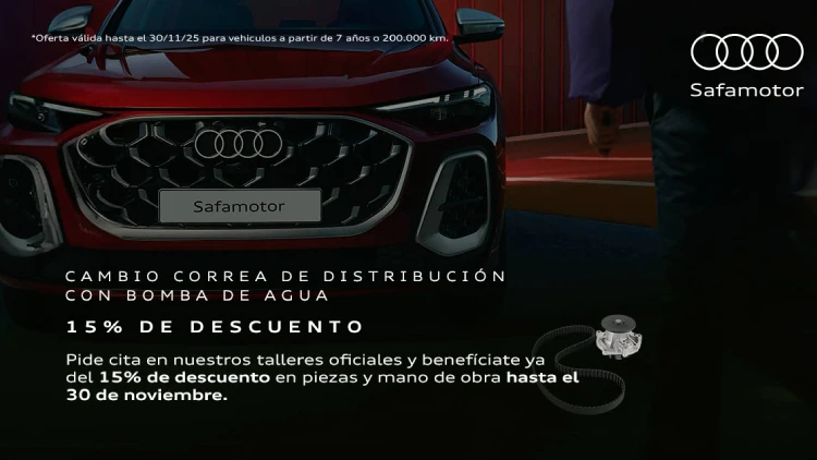 Correa de distribución + Bomba de agua: 15% dto. en piezas y mano de obra